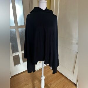 Vince Navy Wool & Cashmere Hooded Shawl